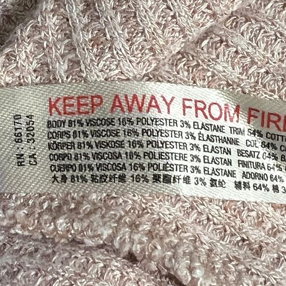 Daily Practice Shirt Womens XS Pink Waffle Knit Thermal Long Sleeve Split Neck - Picture 6 of 12